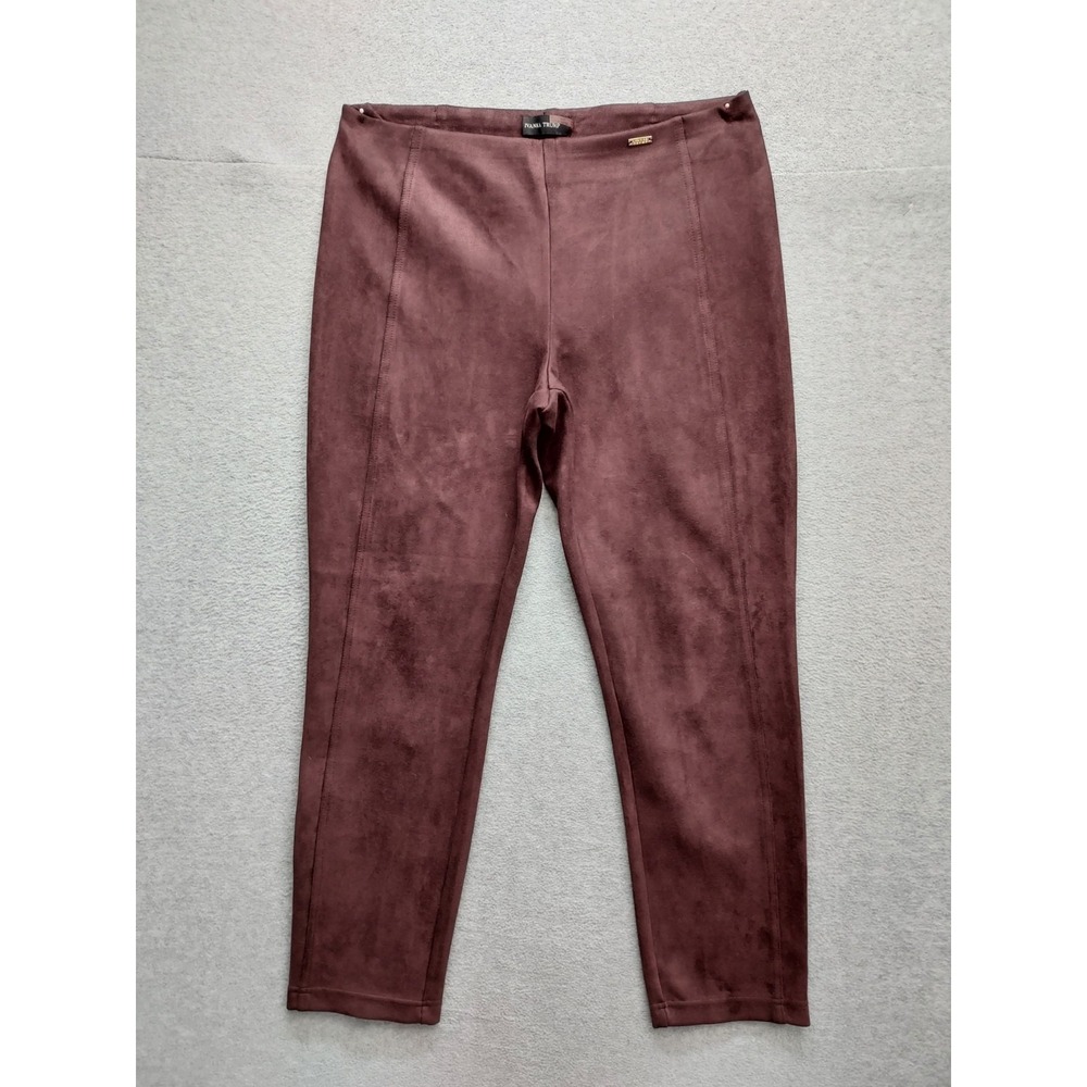 Ivanka Trump Women Leggings L Burgundy Pull On High Rise Ankle Stretched Outdoor